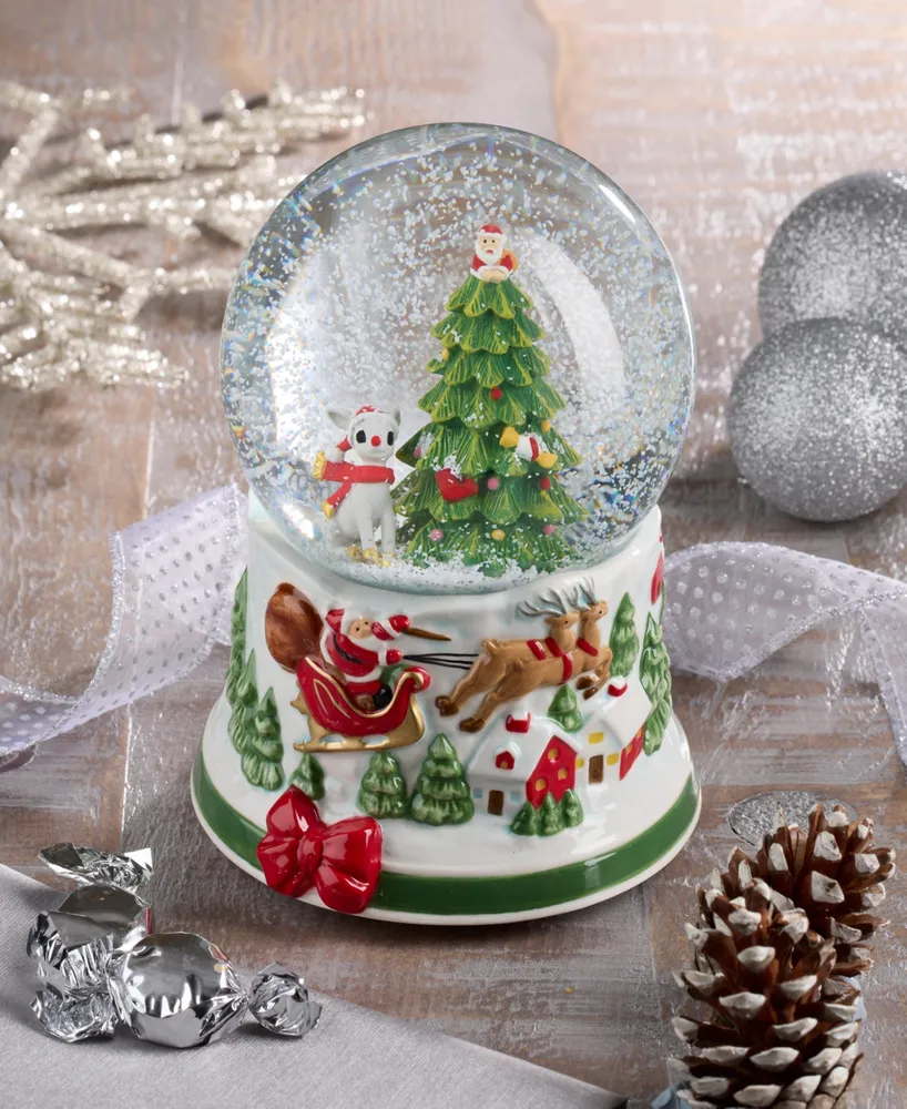 Spode Christmas Tree Rudolph Snow Globe