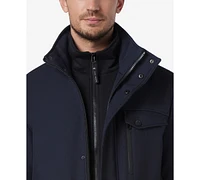 Marc New York Men's Hoyt Micro-Houndstooth Soft Shell Barn Jacket with Removable Bib