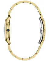 Frederique Constant Women's Swiss Slimline Diamond (1/20 ct. t.w.) Gold-tone Stainless Steel Bracelet Watch 30mm - Gold