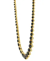 Onyx Graduated 18" Collar Necklace in 14k Gold-Plated Sterling Silver