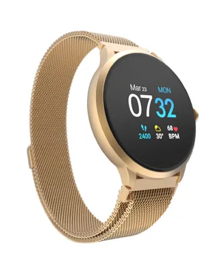 Sport 3 Unisex Touchscreen Smartwatch: Gold Case with Gold Mesh Strap 45mm
