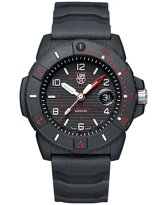 Luminox Men's Swiss Navy Seal Magnifying Glass Dive Black Rubber Strap Watch 45mm