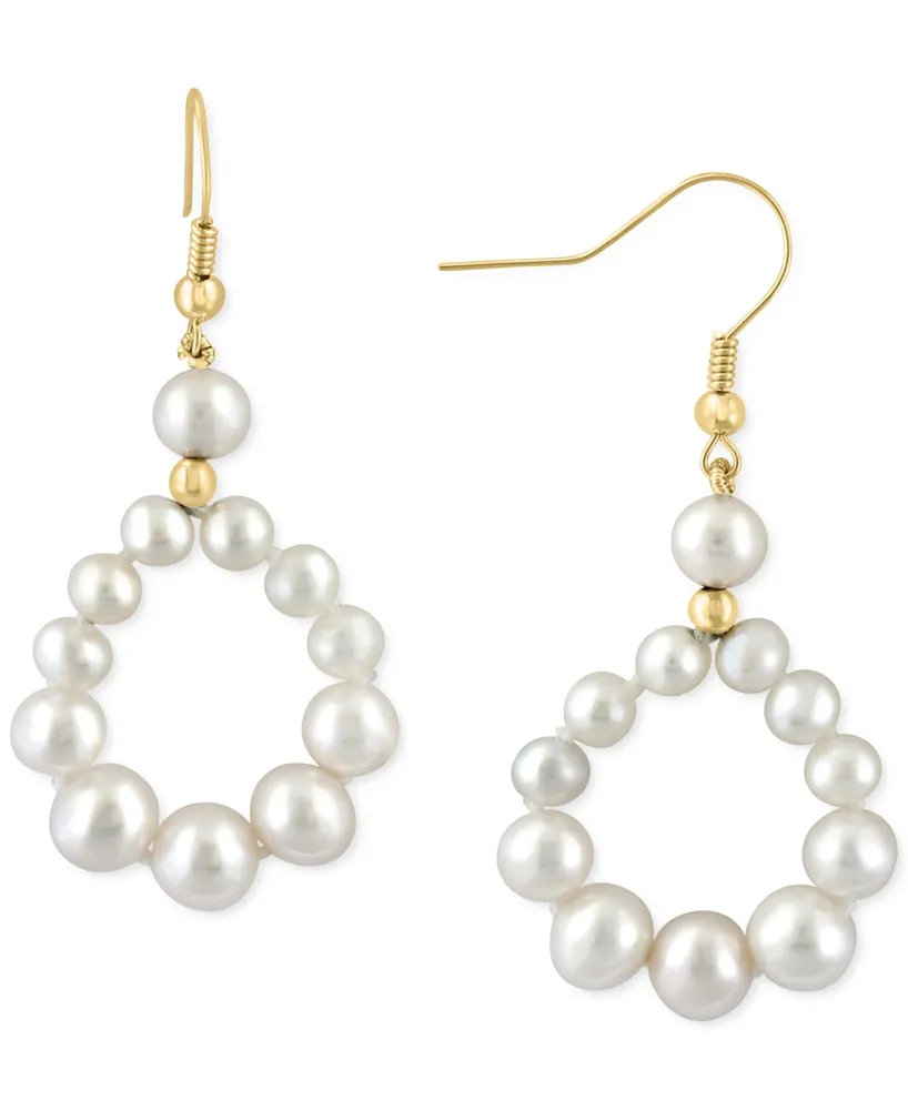 Effy Freshwater Pearl (4-7mm) Circle Drop Earrings in 14k Gold