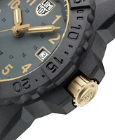 Luminox Men's Swiss Navy Seal Military Dive Gold Black Rubber Strap Watch 45mm