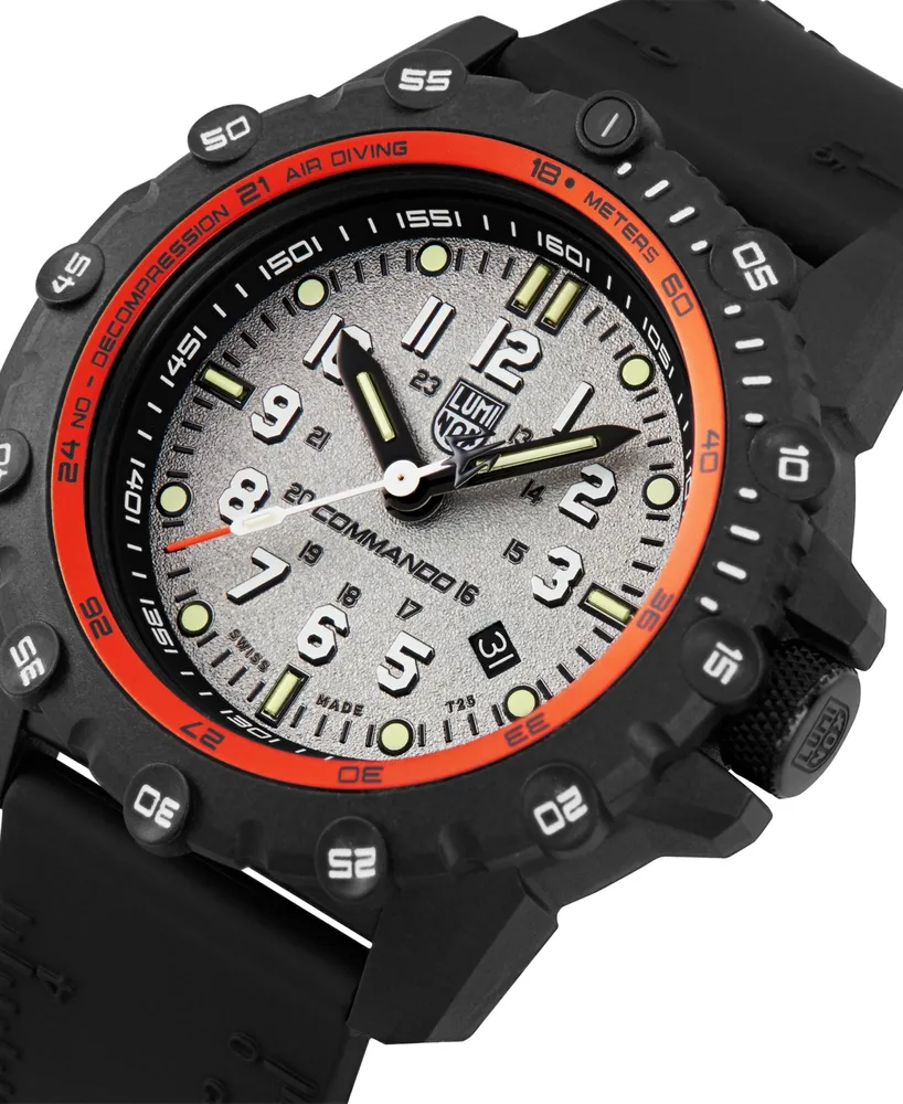 Luminox Men's Swiss Commando Frogman Tactical Black Rubber Strap Watch 46mm