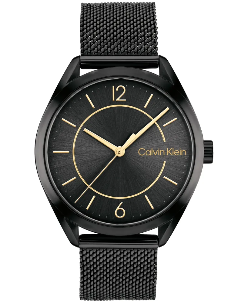 Calvin Klein Women's Black Stainless Steel Mesh Bracelet Watch 36mm