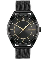 Calvin Klein Women's Black Stainless Steel Mesh Bracelet Watch 36mm