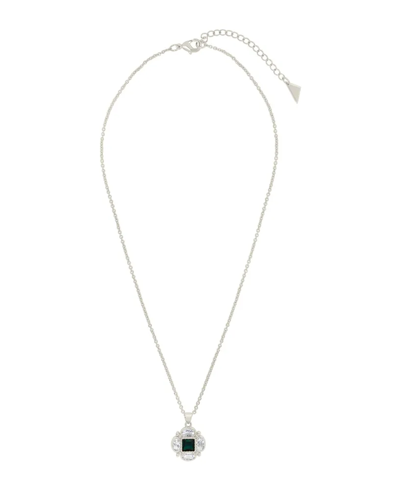 Sterling Forever Cubic Zirconia Hermia Pendant Necklace - Silver