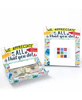 Big Dot of Happiness Back to School - Teacher Appreciation Money & Gift Card Holders - Set of 8