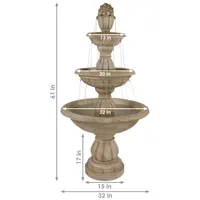 Sunnydaze Decor Cornucopia Polyresin Outdoor 3-Tier Water Fountain