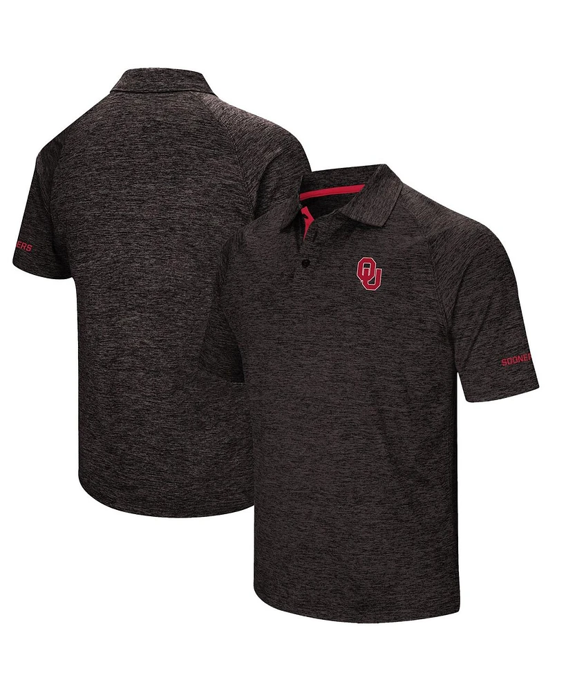 Men's Colosseum Black Oklahoma Sooners Down Swing Polo Shirt