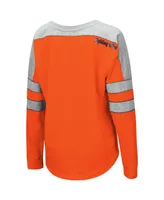 Women's Colosseum Orange Illinois Fighting Illini Trey Dolman Long Sleeve T-shirt