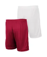 Men's Colosseum White, Crimson Alabama Crimson Tide Wiggum Reversible Shorts