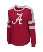 Women's Colosseum Crimson Alabama Tide Trey Dolman Long Sleeve T-shirt