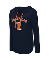 Women's Colosseum Navy Illinois Fighting Illini My Lover Hoodie Long Sleeve T-shirt