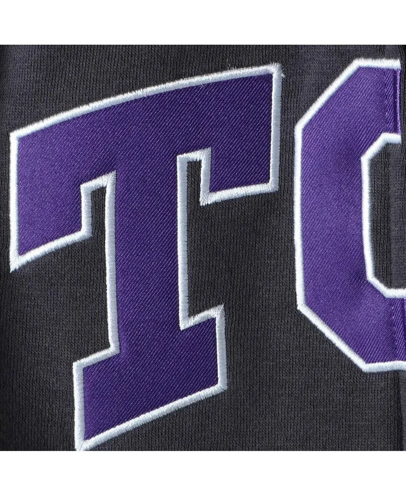 Youth Boys Charcoal Tcu Horned Frogs Applique Arch and Logo Full-zip Hoodie