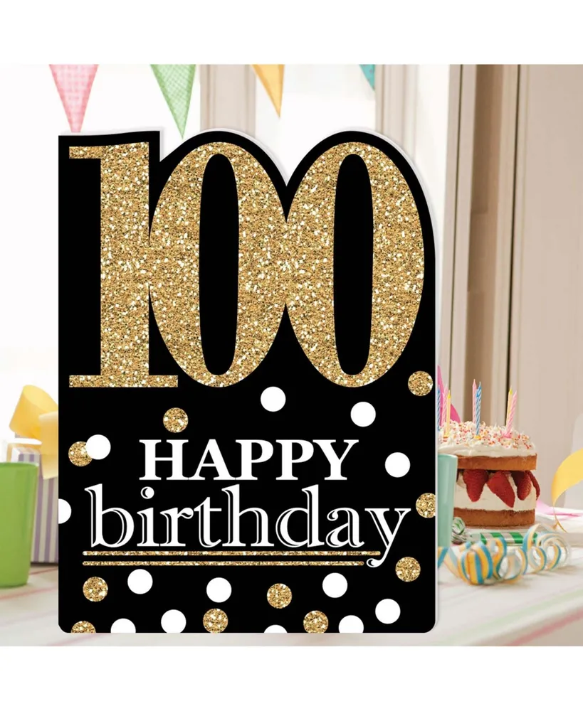 Adult 100th Birthday - Gold - Giant Greeting Card - Big Shaped Jumborific Card