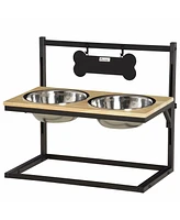 Dog Bowls Standing Feeder Adjustable Elevated Stainless Steel Bowls