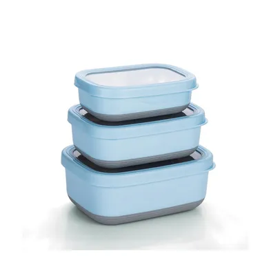 Lille Home Stainless Steel Food Containers, Set of 3, 470ML, 900ML,1.4L