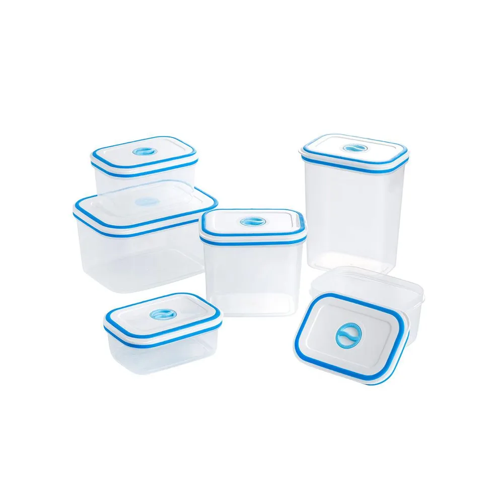 Cheer Collection Airtight Food Storage Containers, Set of 7 (Blue)