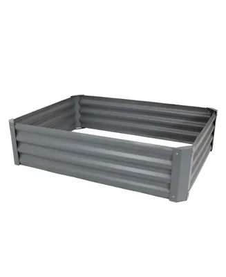 Sunnydaze Decor 47-Inch Rectangle Steel Raised Garden Bed Kit - Metal Planter for Plants, Flowers, Herbs and Vegetables - Gray