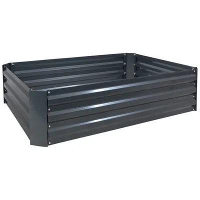 11.75" H Raised Metal Garden Bed - Galvanized Raised Garden Bed Outdoor for Vegetables and Flowers - Dark Gray - 4' x 3' Rectangle