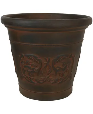 Sunnydaze Decor 16 in Arabella Polyresin Planter with Uv-Resistance - Rust