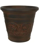 Sunnydaze Decor 16 in Arabella Polyresin Planter with Uv-Resistance - Rust