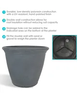 Sunnydaze Decor 20 in Anjelica Polyresin Planter with Uv-Resistance - Slate