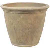 Anjelica 24" Double-Walled Polyresin Outdoor Planter with Uv-Resistant Beige Finish