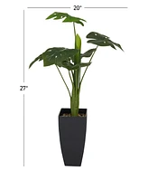 Contemporary Monstera Artificial Plant, 26.5"