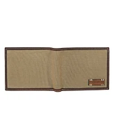 Lucky Brand Men's Canvas with Leather Trim Bifold Wallet