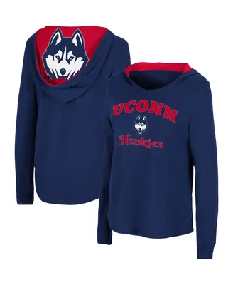 Women's Colosseum Navy UConn Huskies Catalina Hoodie Long Sleeve T-shirt