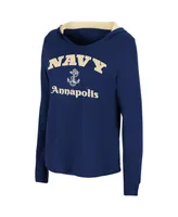 Women's Colosseum Navy Midshipmen Catalina Hoodie Long Sleeve T-Shirt