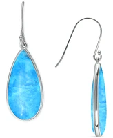 Giani Bernini Onyx Teardrop Bezel Drop Earrings in Sterling Silver (Also in Blue Howlite & Sodalite), Created for Macy's