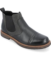 Vance Co. Men's Lancaster Wide Tru Comfort Foam Pull-On Cap Toe Chelsea Boot