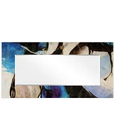 Empire Art Direct 'Motivos' Rectangular On Free Floating Printed Tempered Art Glass Beveled Mirror, 72" x 36"