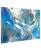 Empire Art Direct 'Subtle Blues I' Frameless Free Floating Tempered Glass Panel Graphic Wall Art, 32" x 48"