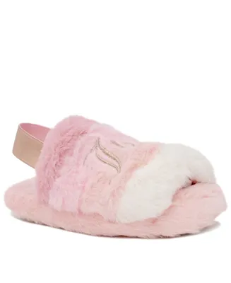 Juicy Couture Big Girls Colgate Slip On Strap Slippers - Rose Gold
