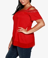 Belldini Plus Cold-Shoulder Top