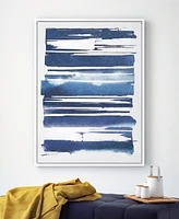 Empire Art Direct Cobalt Streaks 1 Textured Glitter Hand Painted Canvas Wall Art, 40" x 30"