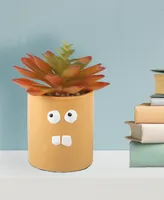 Flora Bunda Faux Succulent in Ceramic Pot Crazy Eyes, 3.55"