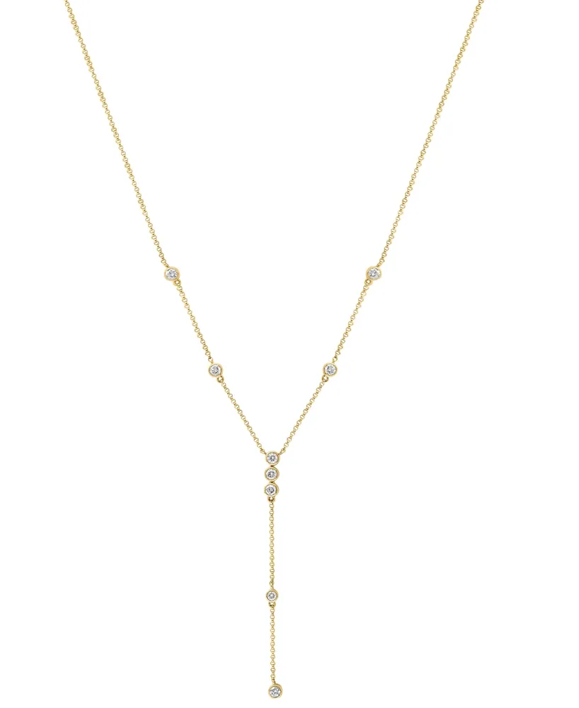 Effy Diamond Bezel 18" Lariat Necklace (1 ct. t.w.) in 14k Gold