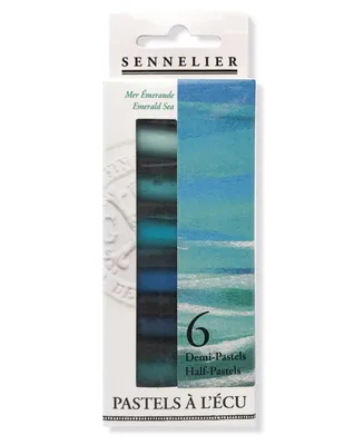 Sennelier Extra Soft Emerald Sea Half Pastel 6 Piece Stick Set, 5.91" x 1.25"