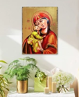 Designocracy Icon Vladimir Virgin Mary Wall Art on Wood 16"