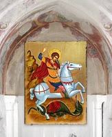 Designocracy Icon Saint George Wall Art on Wood 16"