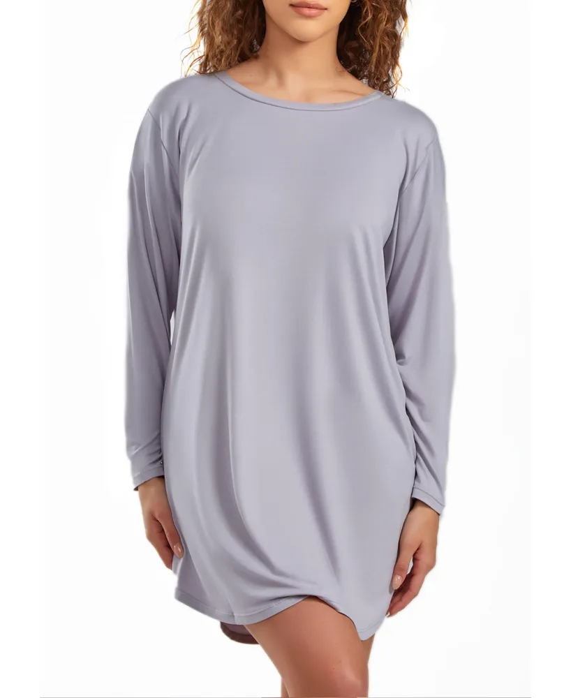 iCollection Women's Jewel Modal Sleep Shirt or Dress in Ultra Soft and Cozy Lounge Style