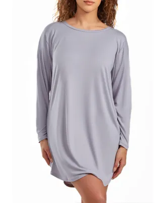 iCollection Women's Jewel Modal Sleep Shirt or Dress Ultra Soft and Cozy Lounge Style