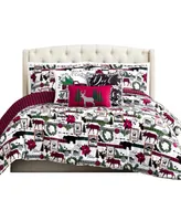 Southshore Fine Linens Merry Town Christmas Reversible 6 Piece Comforter Set, Twin