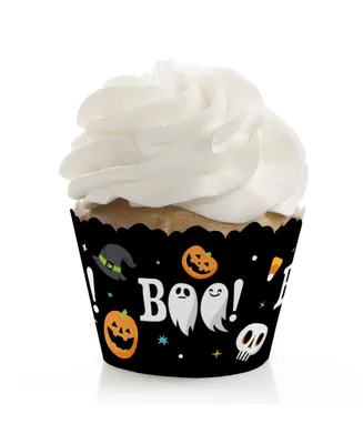 Big Dot of Happiness Jack-o'-Lantern Halloween - Kids Halloween Party Decorations - Party Cupcake Wrappers - Set of 12
